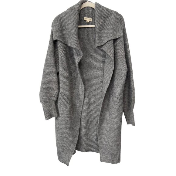 Promesa Ribbed Knit Open Front Cardigan Sweater Size Small Long Sleeve Gray Cozy - Picture 1 of 7